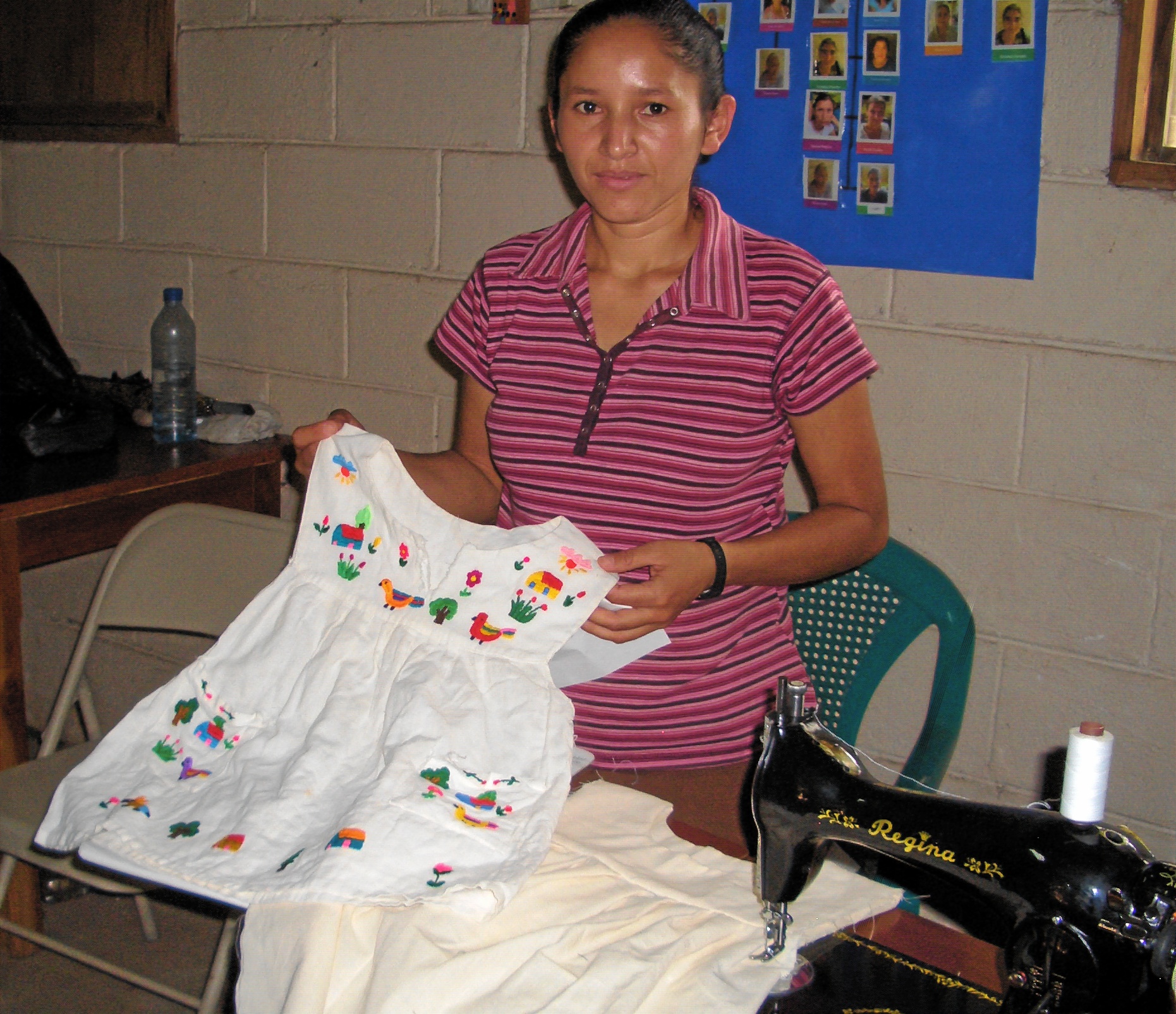 Woman with embroidered dress